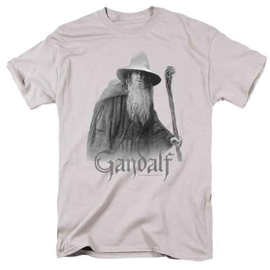 Lord of the Rings Gandalf The Grey Mens T Shirt Silver