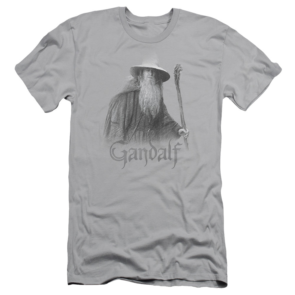 Lord of the Rings Gandalf the Grey Slim Fit Mens T Shirt Silver