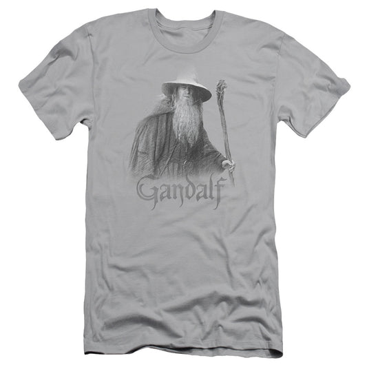 Lord of the Rings Gandalf the Grey Slim Fit Mens T Shirt Silver