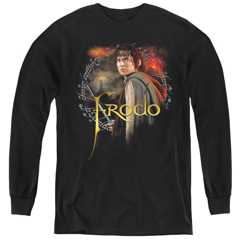 Lord of the Rings Frodo Long Sleeve Kids Youth T Shirt Black