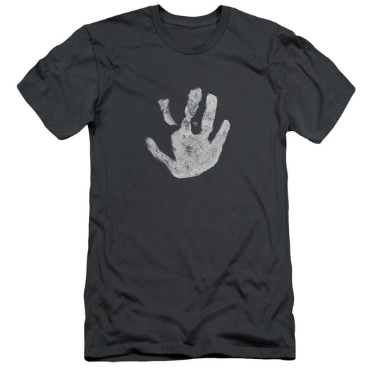 Lord of the Rings White Hand Slim Fit Mens T Shirt Charcoal