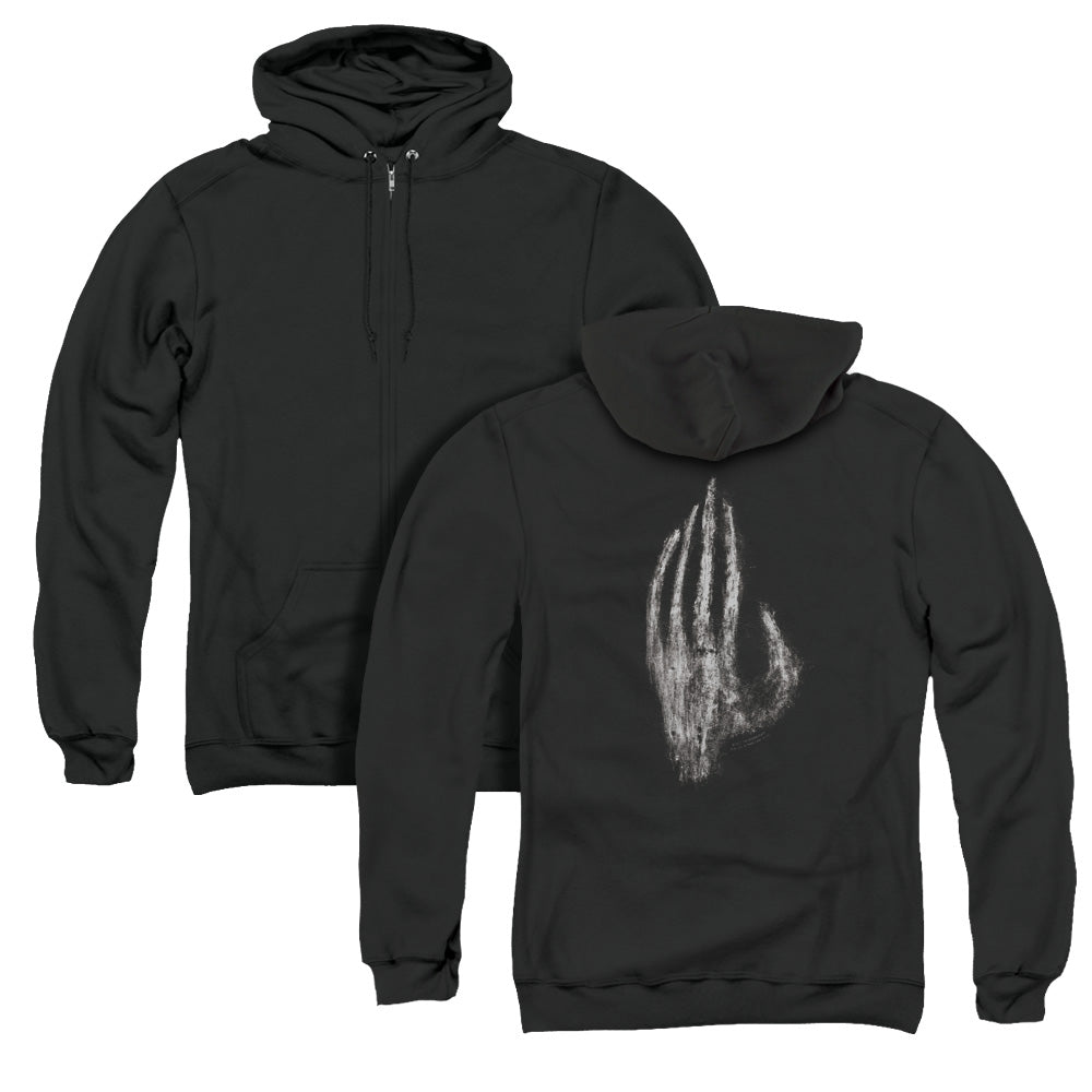 Lord of the Rings Hand of Saruman Back Print Zipper Mens Hoodie Black