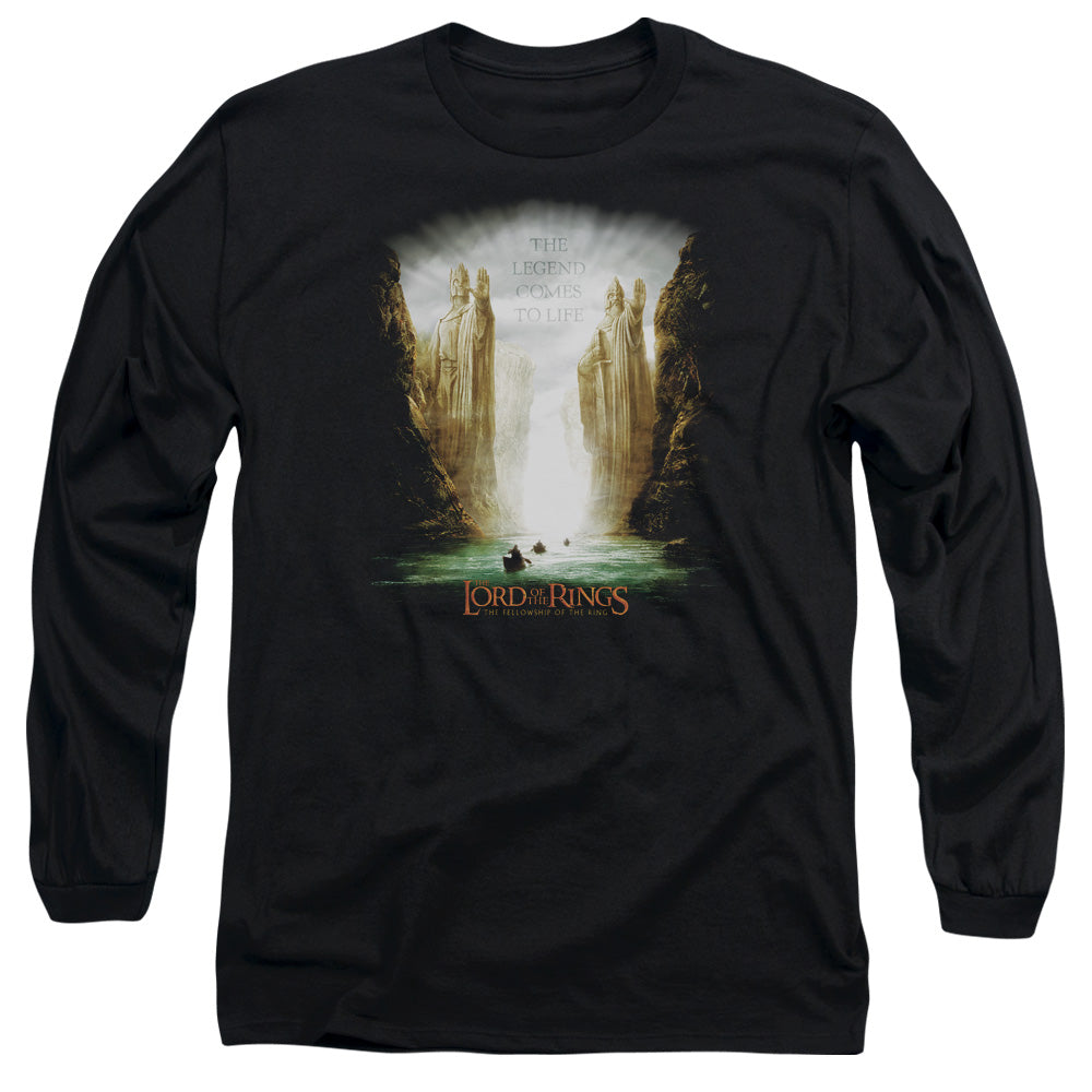 Lord of the Rings Kings Of Old Mens Long Sleeve Shirt Black