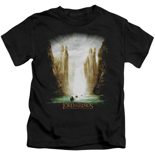 Lord of the Rings Kings of Old Juvenile Kids Youth T Shirt Black