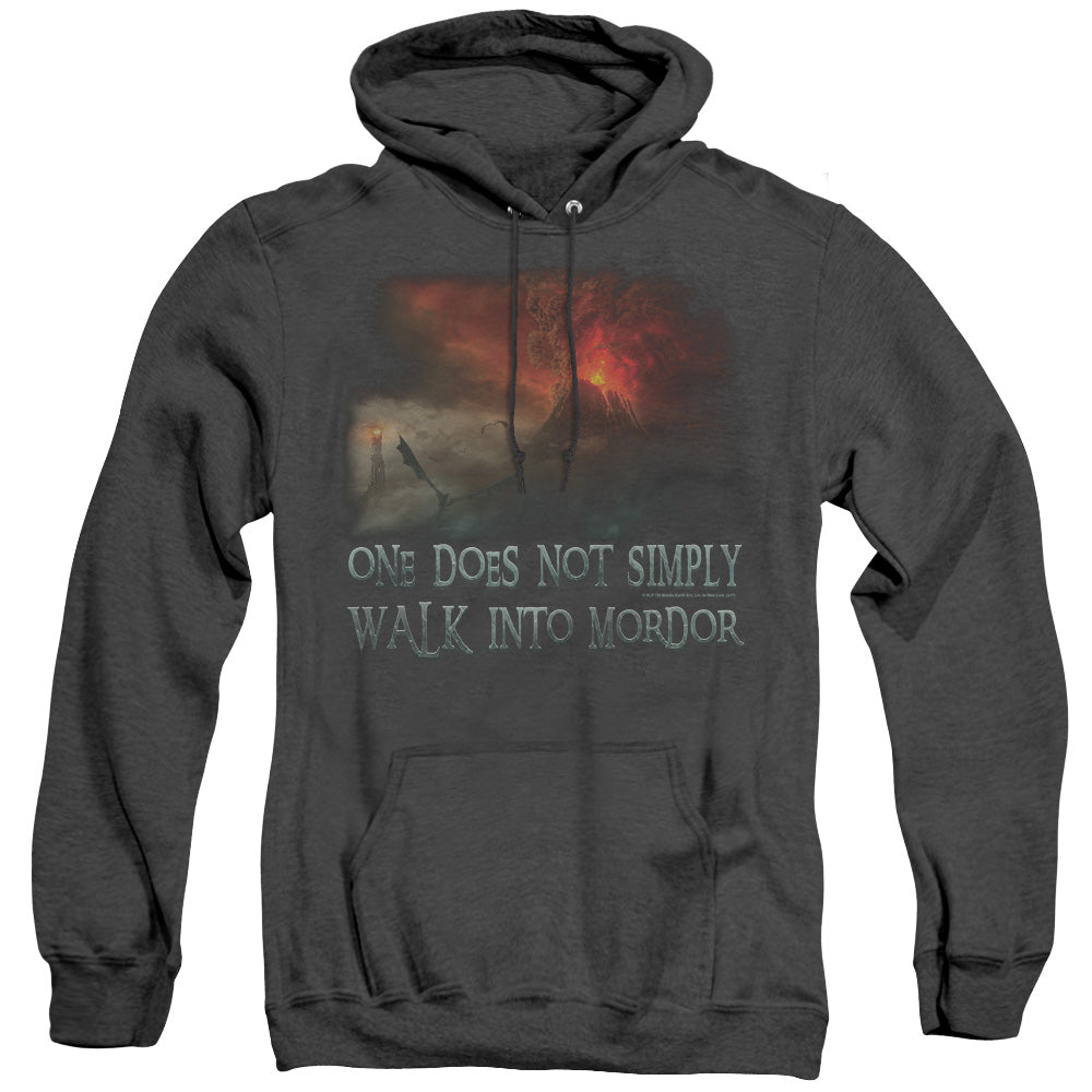 Lord of the Rings Walk In Mordor Mens Heather Hoodie Black Officially Licensed