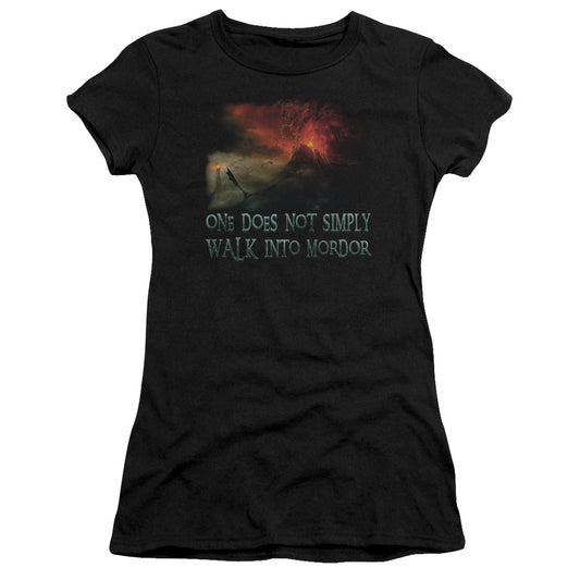 Lord of the Rings Walk in Mordor Junior Sheer Cap Sleeve Womens T Shirt Black