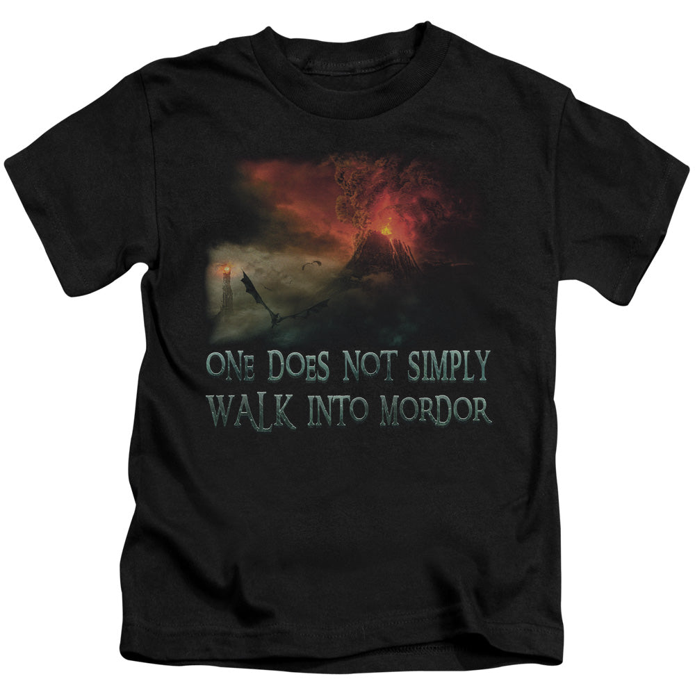 Lord of the Rings Walk in Mordor Juvenile Kids Youth T Shirt Black