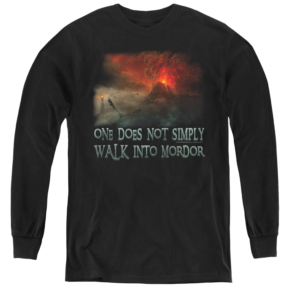 Lord of the Rings Walk in Mordor Long Sleeve Kids Youth T Shirt Black