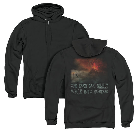 Lord of the Rings Walk in Mordor Back Print Zipper Mens Hoodie Black