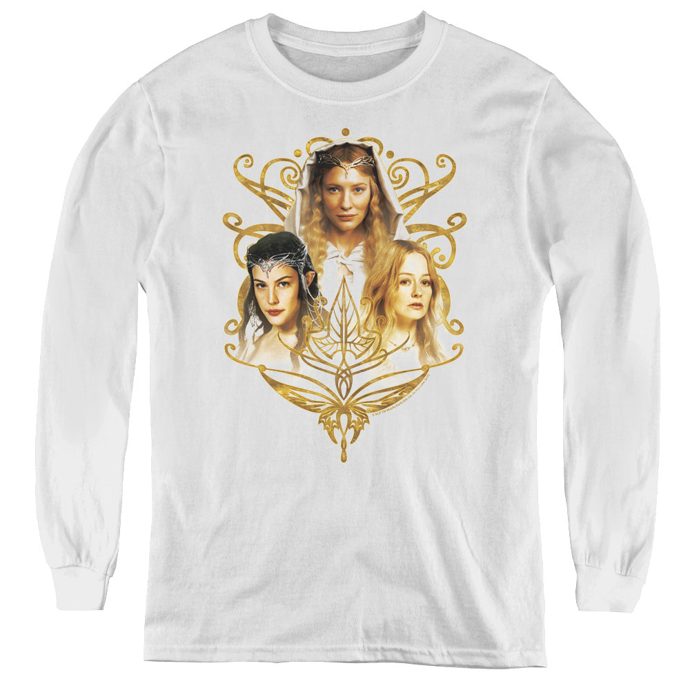 Lord of the Rings Women of Middle Earth Long Sleeve Kids Youth T Shirt White