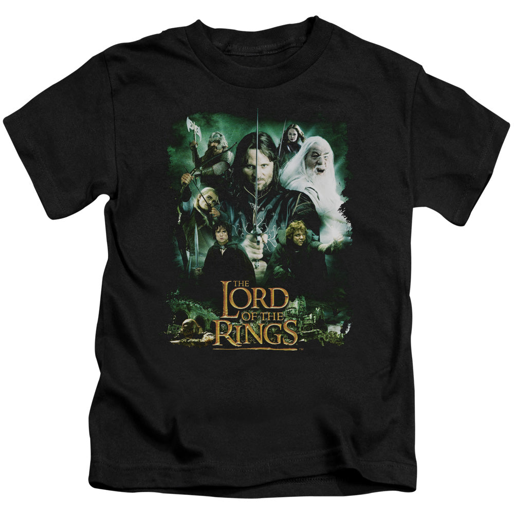 Lord Of The Rings Hero Group Juvenile Kids Youth T Shirt Black