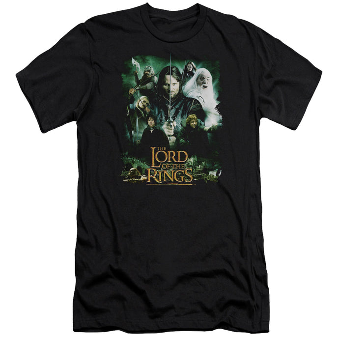 Lord Of The Rings Hero Group Premium Bella Canvas Slim Fit Mens T Shirt Black