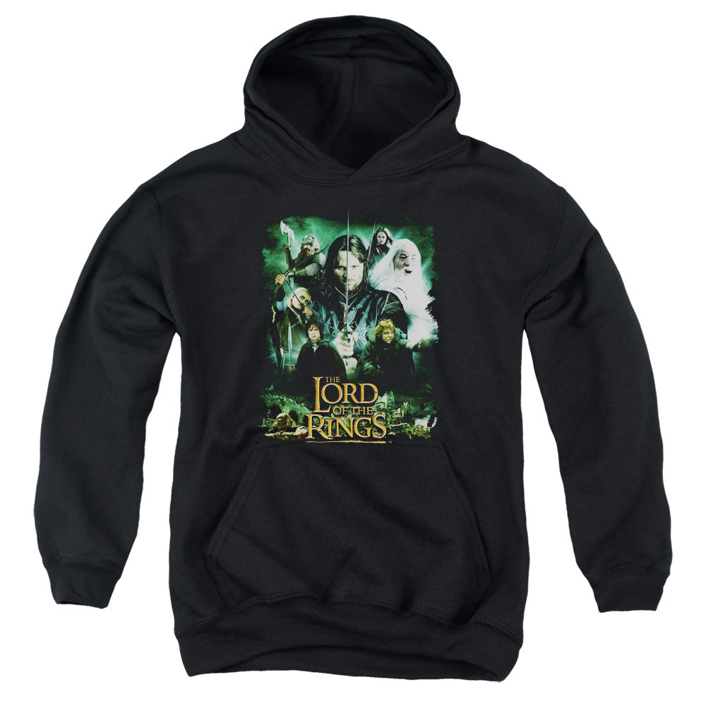 Lord Of The Rings Hero Group Kids Youth Hoodie Black