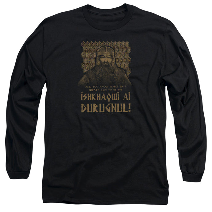 Lord Of The Rings Ishkhaqwi Durugnul Mens Long Sleeve Shirt Black