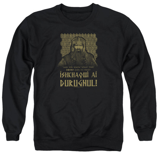 Lord Of The Rings Ishkhaqwi Durugnul Mens Crewneck Sweatshirt Black