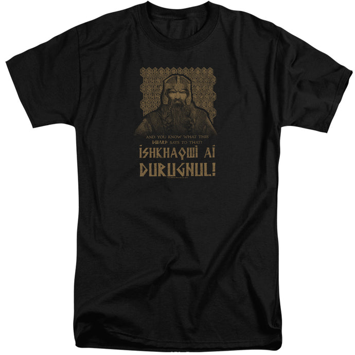 Lord Of The Rings Ishkhaqwi Durugnul Mens Tall T Shirt Black