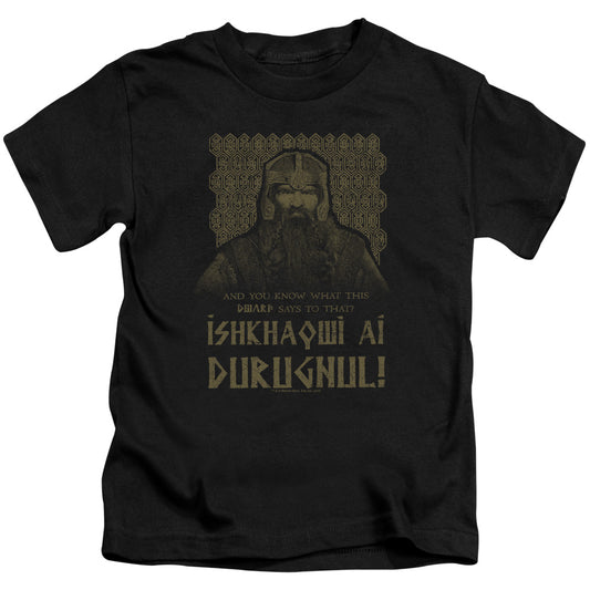 Lord Of The Rings Ishkhaqwi Durugnul Juvenile Kids Youth T Shirt Black