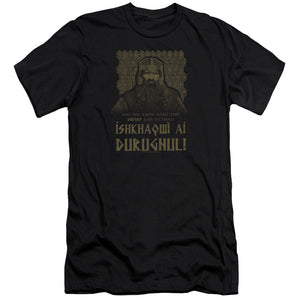 Lord Of The Rings Ishkhaqwi Durugnul Premium Bella Canvas Slim Fit Mens T Shirt Black