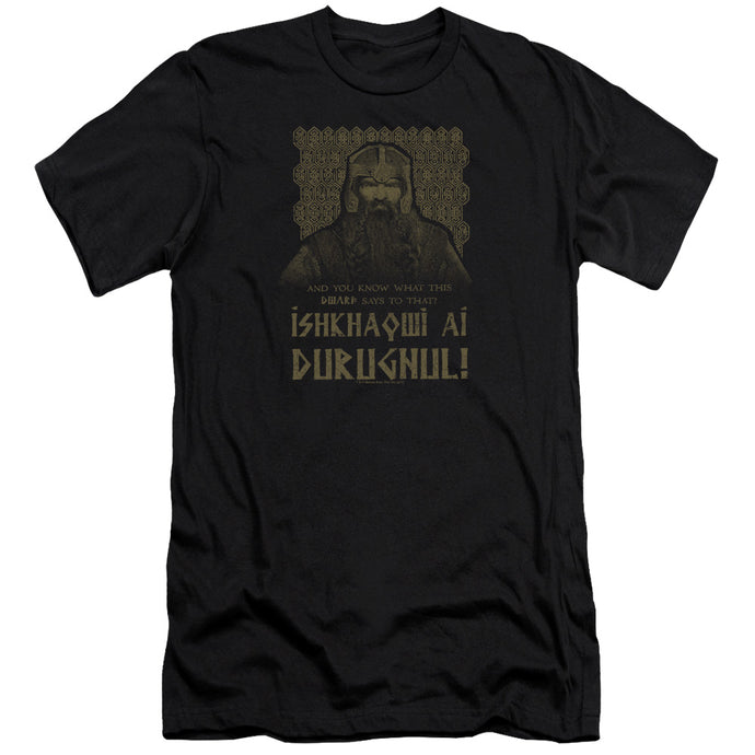 Lord Of The Rings Ishkhaqwi Durugnul Premium Bella Canvas Slim Fit Mens T Shirt Black