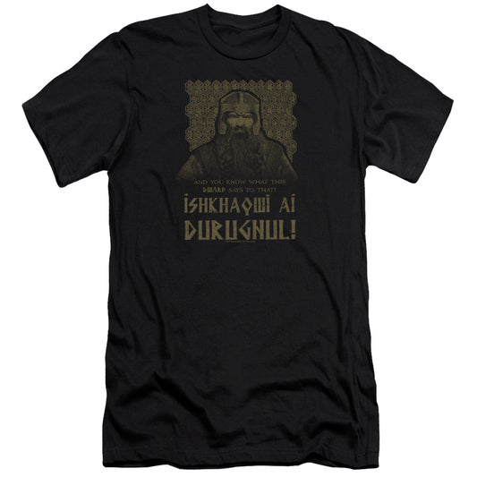 Lord Of The Rings Ishkhaqwi Durugnul Slim Fit Mens T Shirt Black