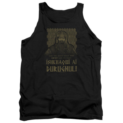 Lord Of The Rings Ishkhaqwi Durugnul Mens Tank Top Shirt Black