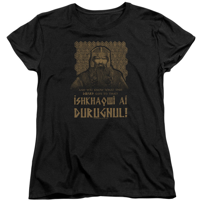 Lord Of The Rings Ishkhaqwi Durugnul Womens T Shirt Black