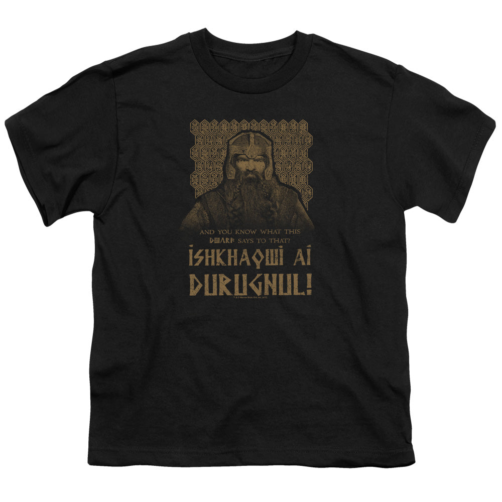 Lord Of The Rings Ishkhaqwi Durugnul Kids Youth T Shirt Black