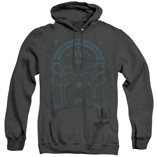 Lord Of The Rings Doors of Durin Heather Mens Hoodie Black