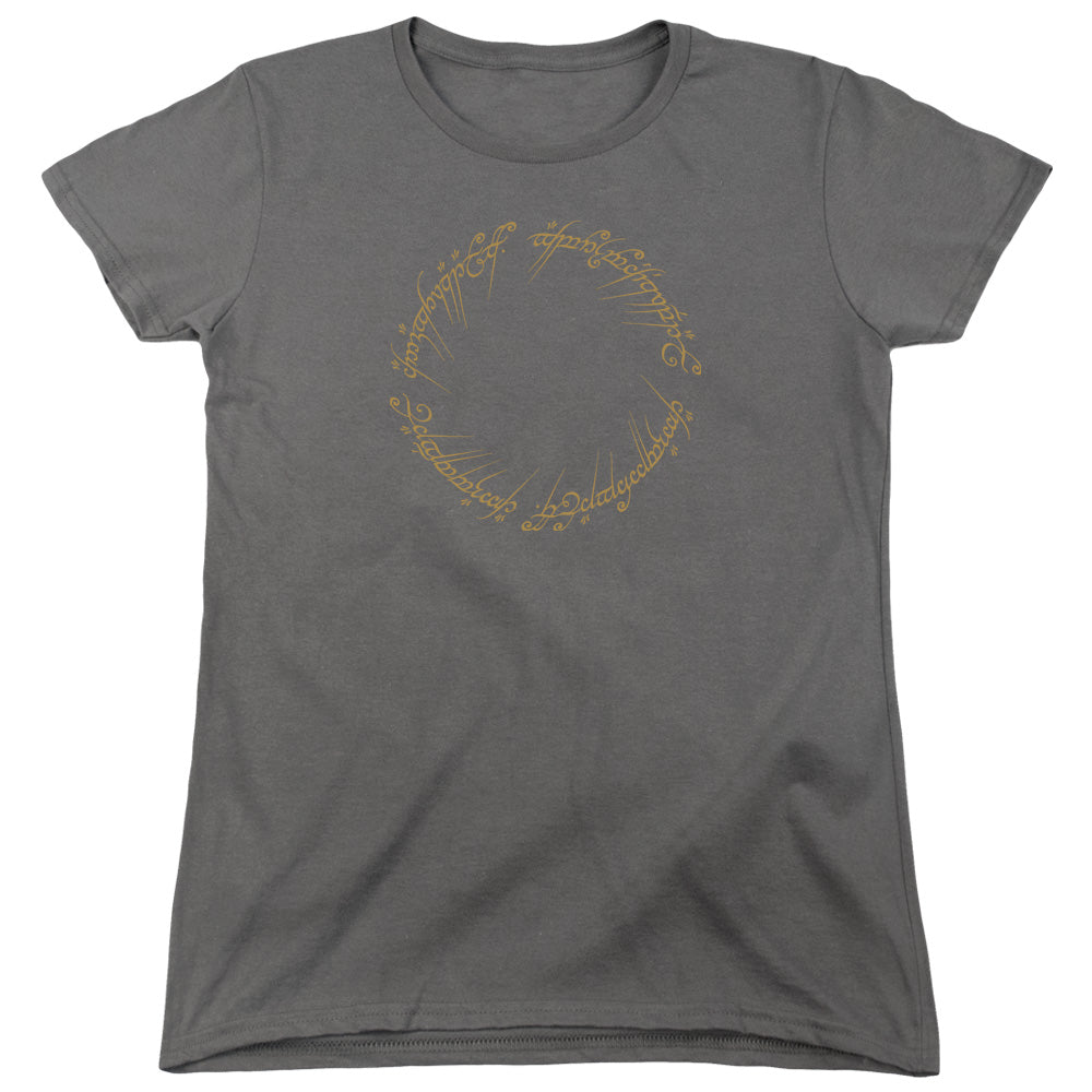 Lord Of The Rings One Ring Womens T Shirt Charcoal