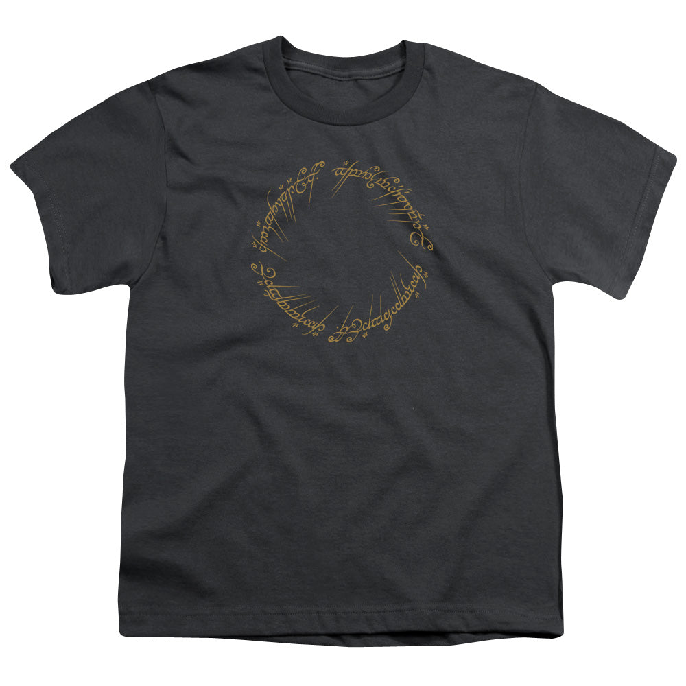 Lord Of The Rings One Ring Kids Youth T Shirt Charcoal