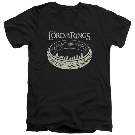 Lord Of The Rings the Journey Mens Slim Fit V-Neck T Shirt Black