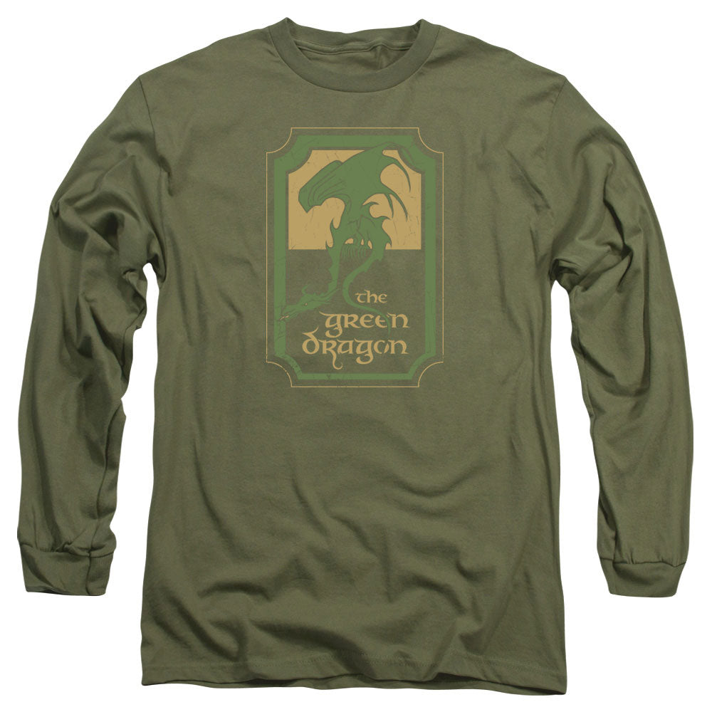 Lord Of The Rings Green Dragon Tavern Mens Long Sleeve Shirt Military Green