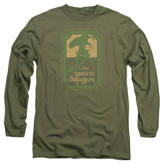 Lord Of The Rings Green Dragon Tavern Mens Long Sleeve Shirt Military Green