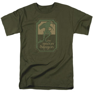 Lord Of The Rings Green Dragon Tavern Mens T Shirt Military Green