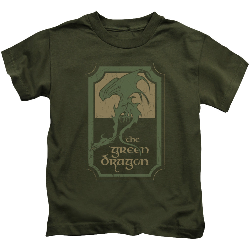 Lord Of The Rings Green Dragon Tavern Juvenile Kids Youth T Shirt Military Green