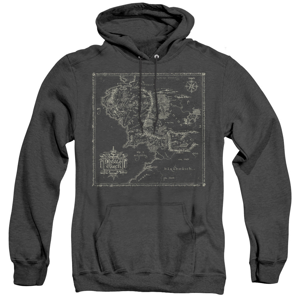 Lord Of The Rings Map Of Me Mens Heather Hoodie Black