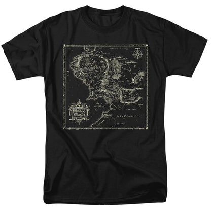 Lord Of The Rings Map Of Me Mens T Shirt Black