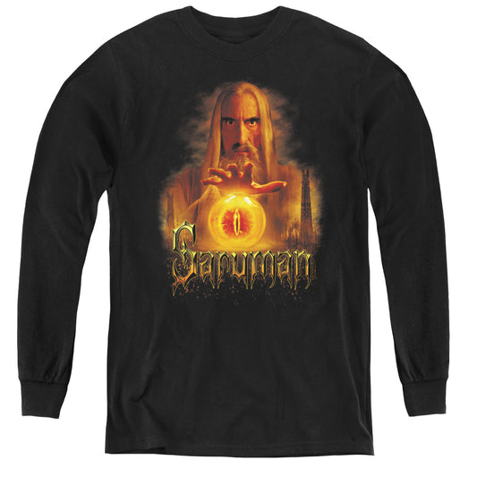 Lord of the Rings Saruman Long Sleeve Kids Youth T Shirt Black