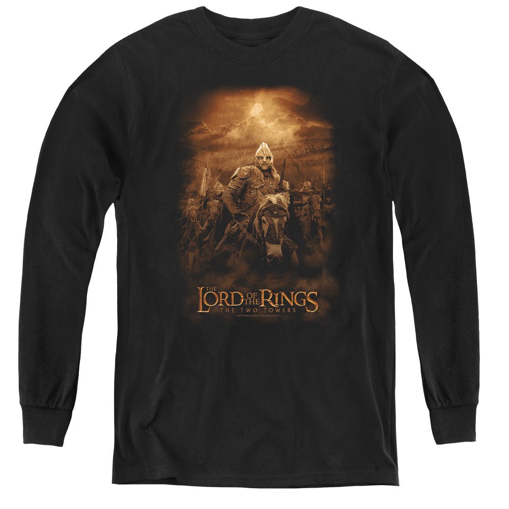 Lord of the Rings Riders of Rohan Long Sleeve Kids Youth T Shirt Black