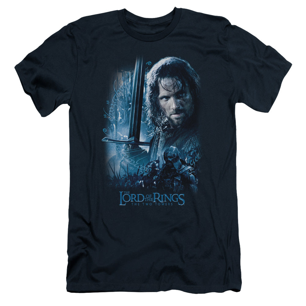 Lord of the Rings King in the Making Slim Fit Mens T Shirt Navy