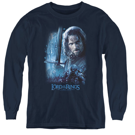 Lord of the Rings King in the Making Long Sleeve Kids Youth T Shirt Navy