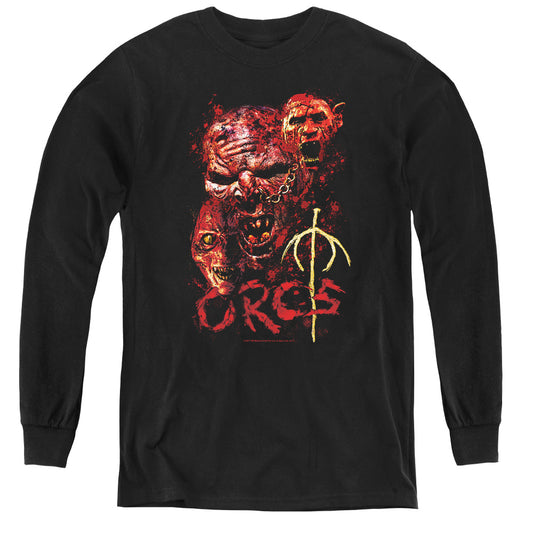 Lord of the Rings Orcs Long Sleeve Kids Youth T Shirt Black