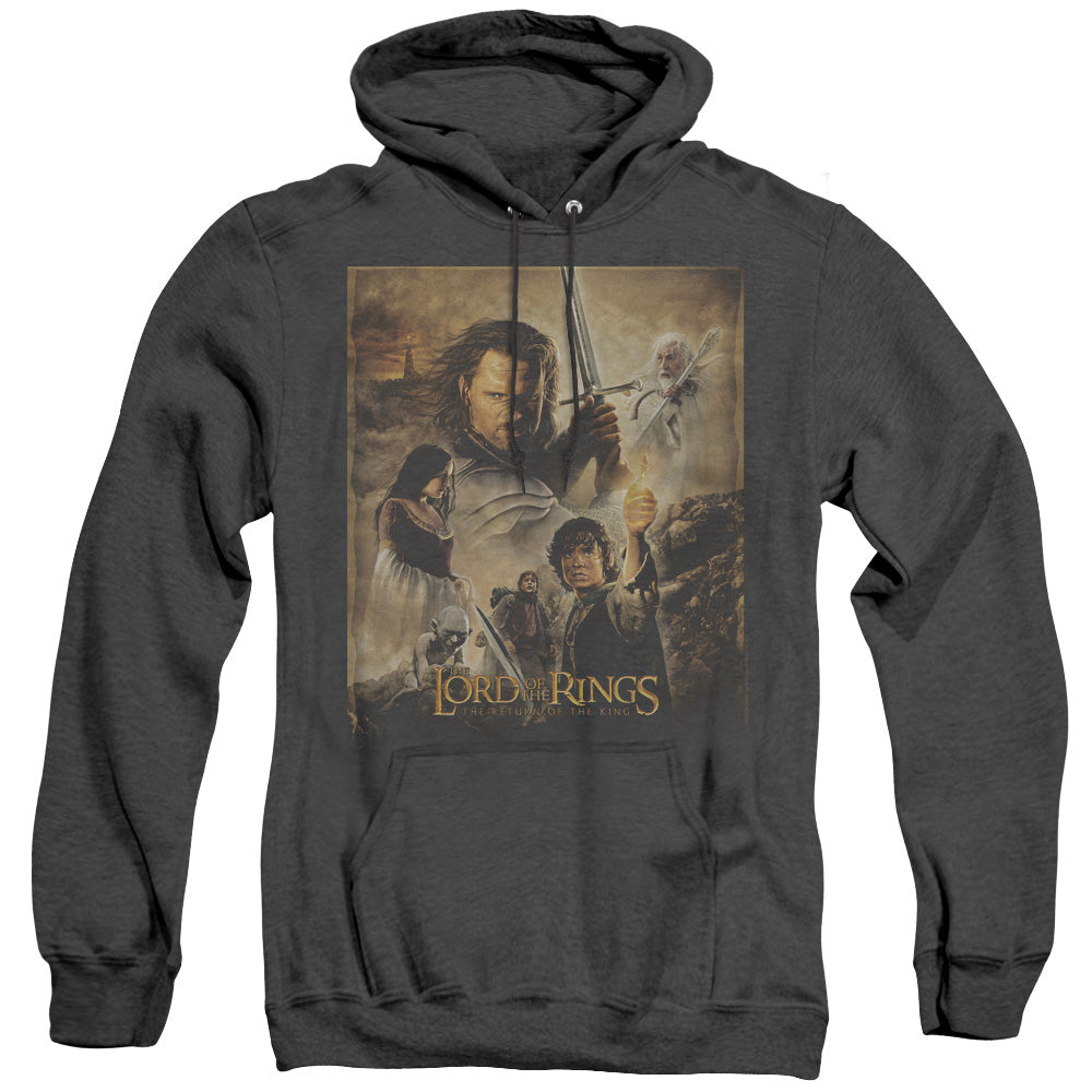 Lord of the Rings Rotk Poster Mens Heather Hoodie Black Officially Licensed