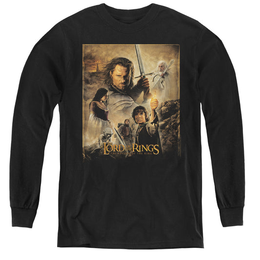 Lord of the Rings Rotk Poster Long Sleeve Kids Youth T Shirt Black