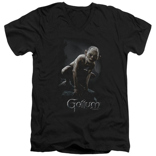 Lord of the Rings Gollum Mens Slim Fit V-Neck T Shirt Black