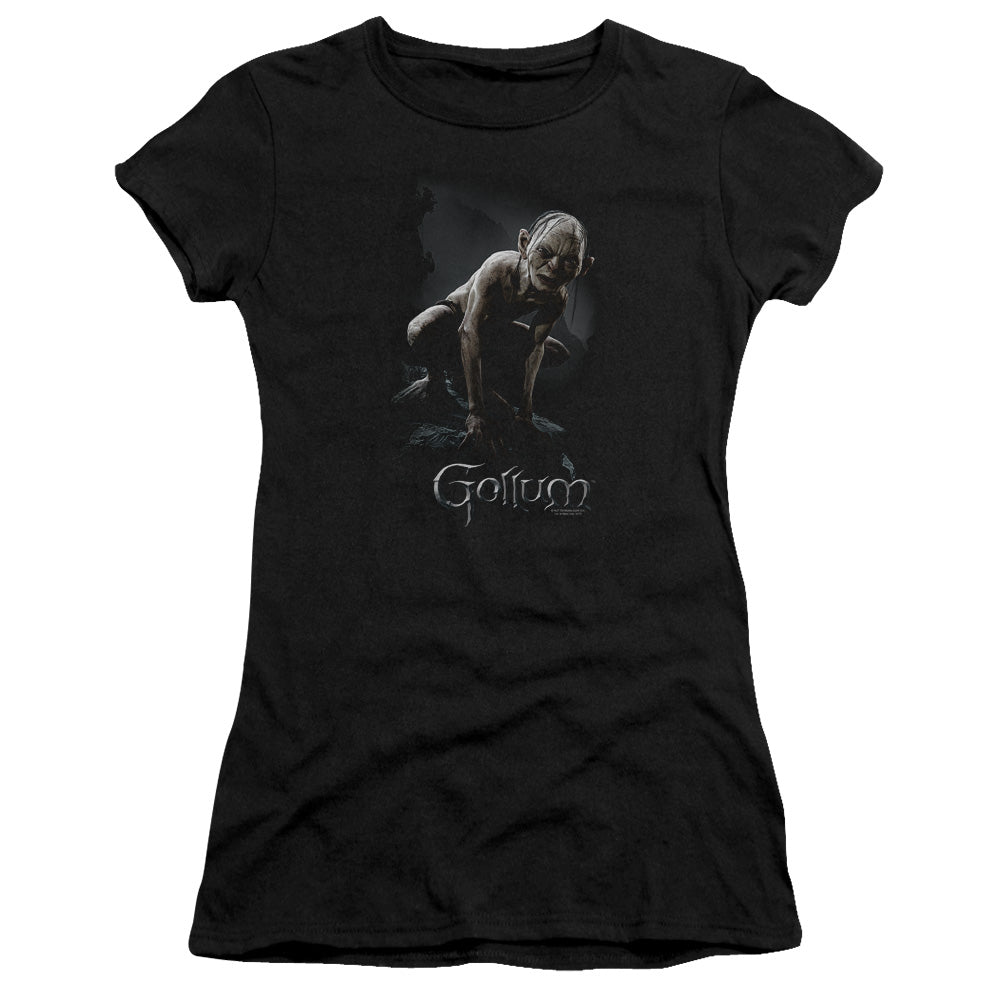 Lord of the Rings Gollum Junior Sheer Cap Sleeve Womens T Shirt Black