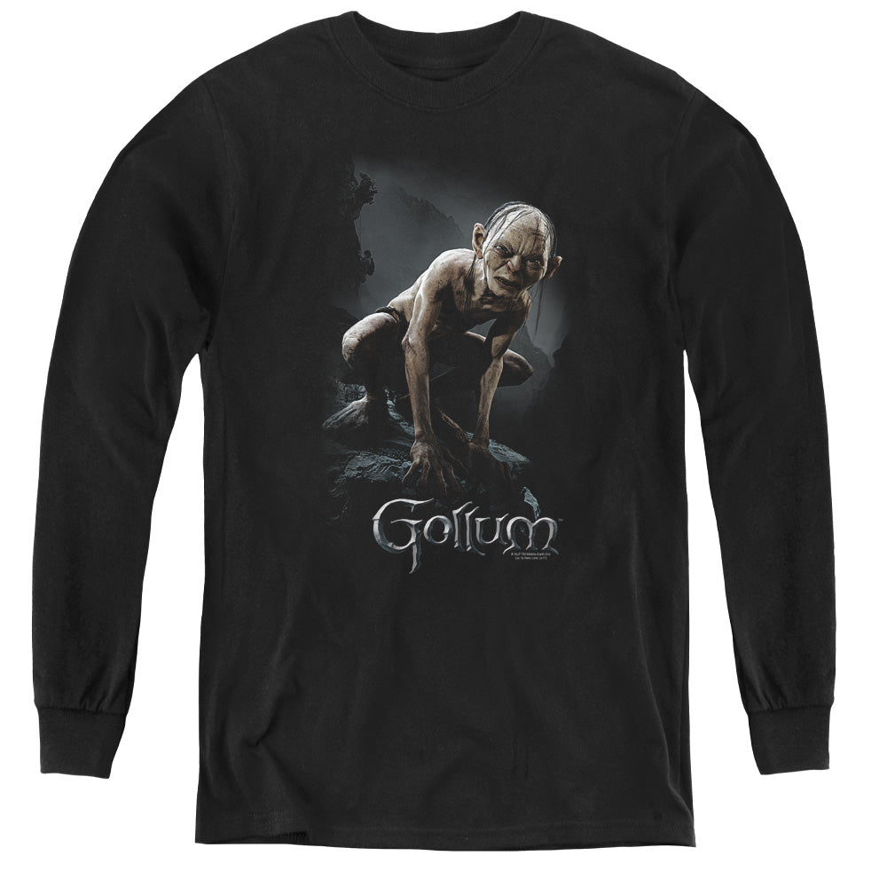 Lord of the Rings Gollum Long Sleeve Kids Youth T Shirt Black