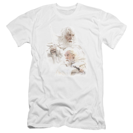 Lord of the Rings Gandalf The White Premium Bella Canvas Slim Fit Mens T Shirt White