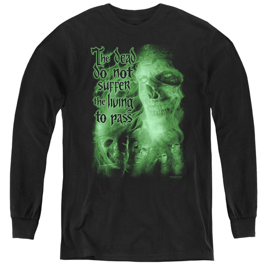 Lord of the Rings King of the Dead Long Sleeve Kids Youth T Shirt Black