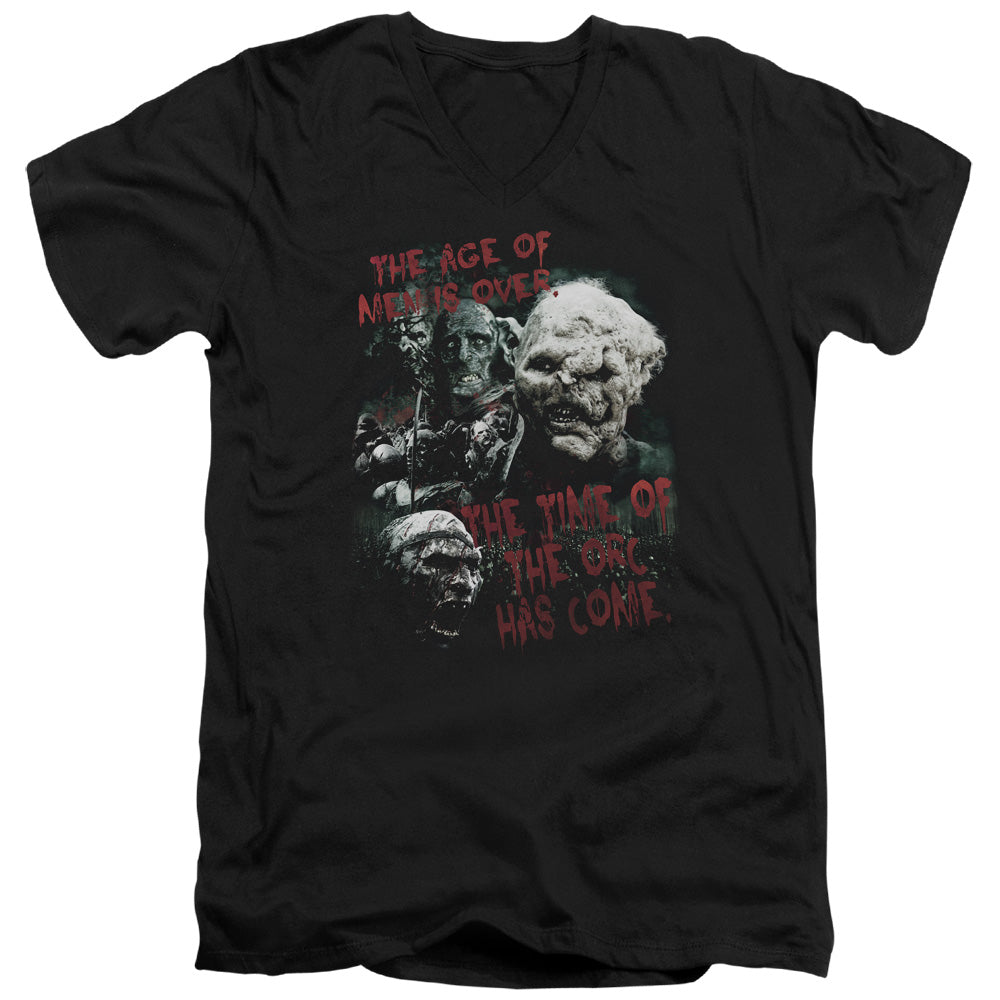 Lord of the Rings Time of the Orc Mens Slim Fit V-Neck T Shirt Black